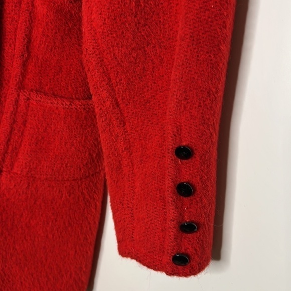 Emanuel Ungaro Parallele Paris Sz 6 Red Wood Tapered Blazer Jacket Coat - Picture 6 of 11